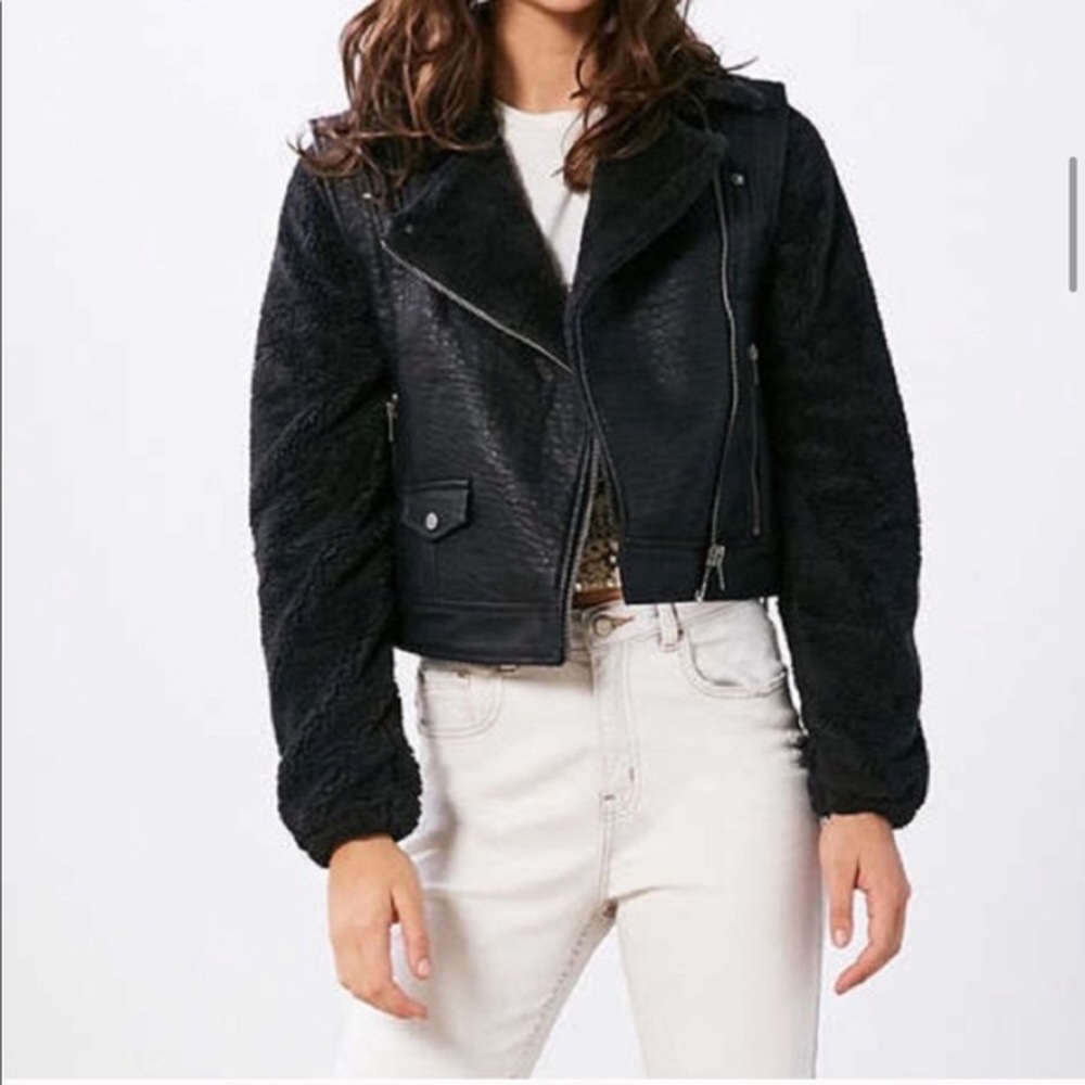 BDG Faux Leather and Sherpa Jacket